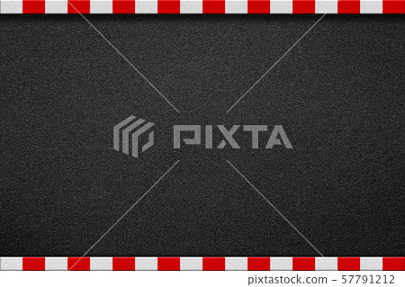 Asphalt road with red and white sign on sidewalk Asphalt road with red and white sign on sidewalk 57791212