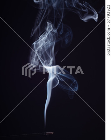 Abstract cloud of white smoke swirling on black 57793923