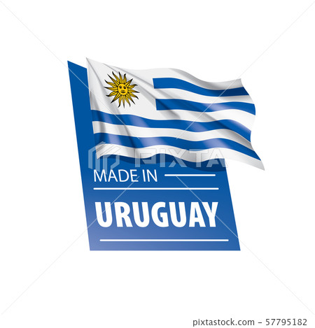 Uruguay flag, vector illustration on a white background. 57795182