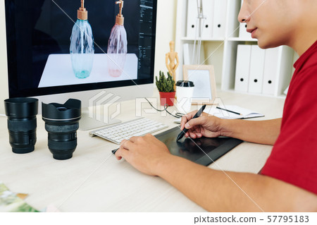 Retoucher using graphic tablet 57795183