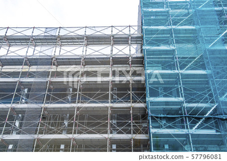Condominium scaffolding under construction 57796081