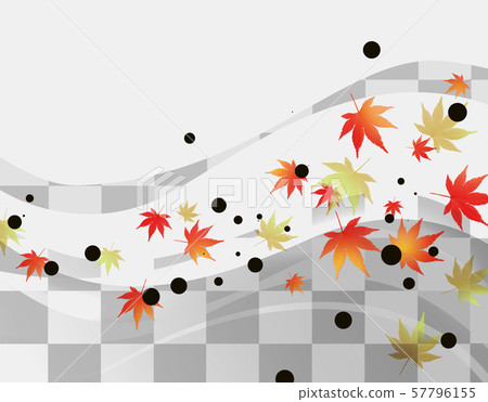 Autumn leaves Japanese style Autumn Japanese pattern Japanese style frame Japanese style background checkered pattern Autumn leaves Japanese style Autumn Japanese pattern Japanese style frame Japanese style background checkered pattern 57796155