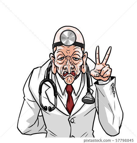 白大褂醫生左cho片右老人老師醫生的情感表達 57798845