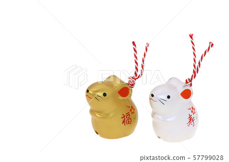 Child year New Year's card material-Fukuju mouse figurine Child year New Year's card material-Fukuju mouse figurine 57799028