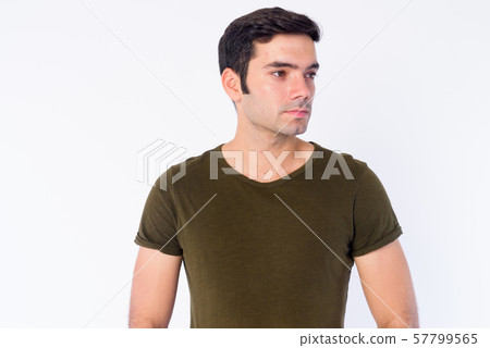 Face of young handsome Persian man thinking Face of young handsome Persian man thinking 57799565