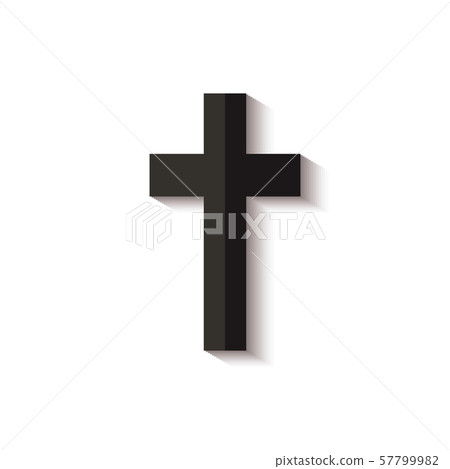 Black cross icon with realistic shadow isolated on white background Black cross icon with realistic shadow isolated on white background 57799982