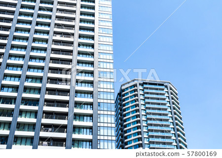 Tower apartment and blue sky Tower apartment and blue sky 57800169