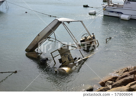 Sunken ship of cow window in Setouchi City, Okayama Prefecture Sunken ship of cow window in Setouchi City, Okayama Prefecture 57800604