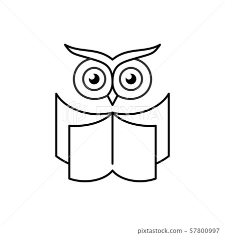 Smart owl with open book. Education logo. Reading club symbol. Smart owl with open book. Education logo. Reading club symbol. 57800997