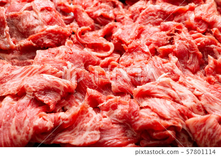 切掉牛肉（生）和日本黑牛肉 57801114