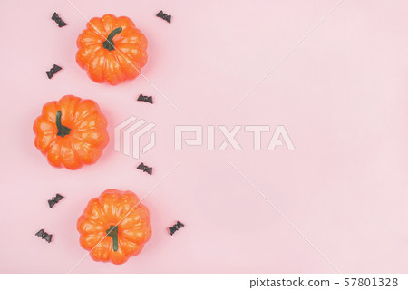 Halloween holiday background with pumpkins and bats. Halloween holiday background with pumpkins and bats. 57801328