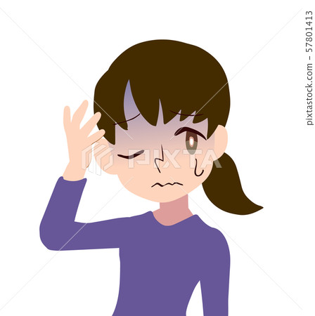 Headache woman upper body 57801413