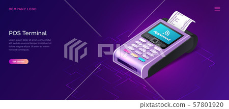 POS terminal security, isometric business concept POS terminal security, isometric business concept 57801920