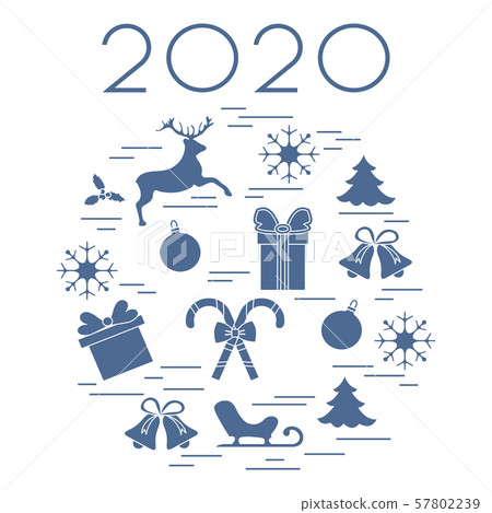 New Year 2020, Merry Christmas vector illustration 57802239