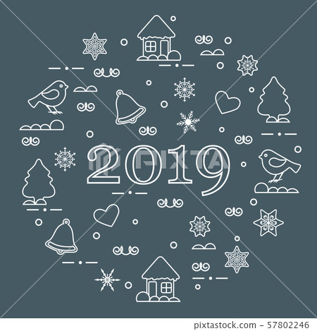 Happy New Year 2019 card Vector illustration. Happy New Year 2019 card Vector illustration. 57802246