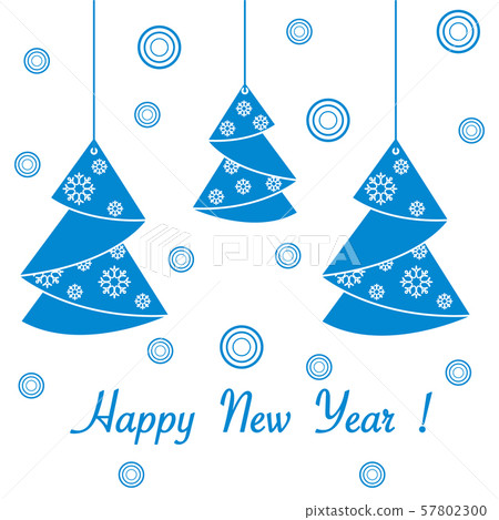 Happy New Year 2019 card Christmas tree origami. Happy New Year 2019 card Christmas tree origami. 57802300