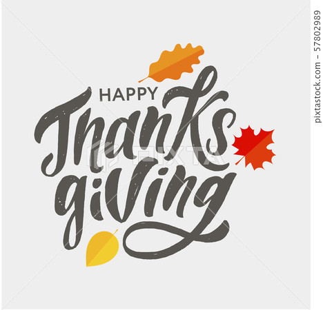 Happy Thanksgiving lettering Calligraphy Brush - Stock Illustration ...