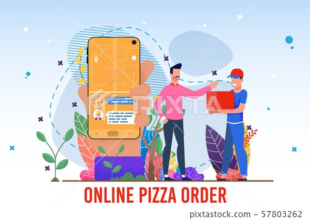Online Pizza Order Online Service Flat Ad Poster Online Pizza Order Online Service Flat Ad Poster 57803262