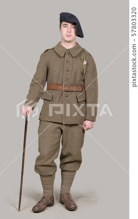 French soldier in 1940's uniform 57803320