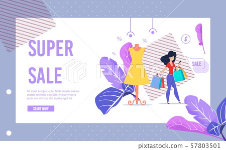 Super Sale Advertising Banner Page in Frame Design 57803501