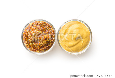 Yellow mustard and whole grain mustard. Yellow mustard and whole grain mustard. 57804358
