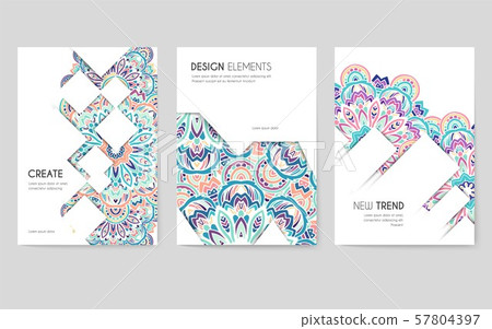 Abstract vector brochure cards set. Print art template of flyear, magazines, posters, book cover Abstract vector brochure cards set. Print art template of flyear, magazines, posters, book cover 57804397