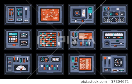 Control panels from space ship or science station 57804671