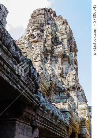 Bayon Temple in Angkor Thom is The Heritage of Khmer Empire at Siem Reap Province, Cambodia. 57806345
