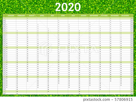 2020 annual calendar. Yearly planner template. Vector illustration 2020 annual calendar. Yearly planner template. Vector illustration 57806915