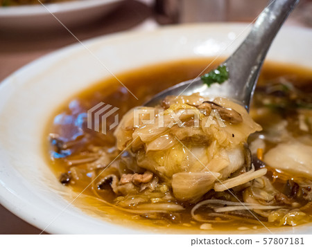 closeup mix seafood soup in taiwan 57807181
