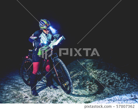 Winter night extreme bike racer control navigation 57807362