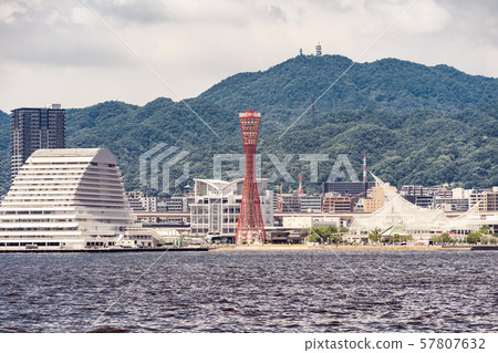 Kobe port tower sunset 57807632
