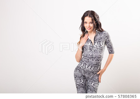 Latina dance, strip dance, contemporary and bachata lady concept - Woman dancing improvisation and Latina dance, strip dance, contemporary and bachata lady concept - Woman dancing improvisation and 57808365