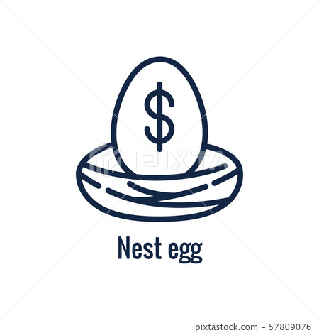 Retirement Savings Icon with retiring & monetary Retirement Savings Icon with retiring & monetary 57809076