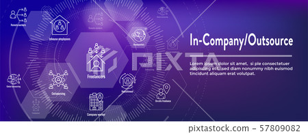 In-Company and Outsource Icon Set - web header 57809082