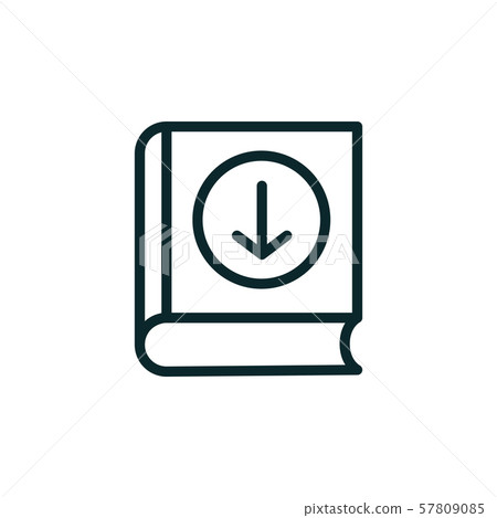 Ebook digital download icon - book and arrow 57809085