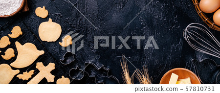 Making Mochi Dried Food Score Manseibushi Ingredients Making cookie recipe Halloween cookie making 57810731