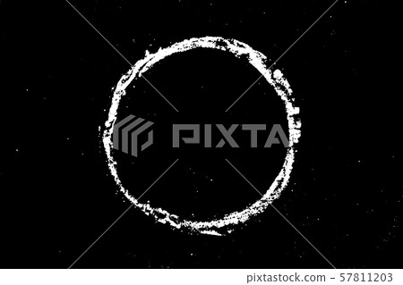 Grunge white texture in round shape on black background 57811203