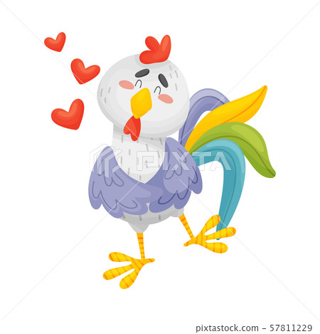 Loving gray cock. Vector illustration on a white background. Loving gray cock. Vector illustration on a white background. 57811229