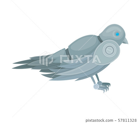 Robot dove. Side view. Vector illustration on a white background. 57811328