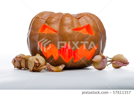 Photo of Halloween Pumpkin. Scary Jack O'Lantern 57811357