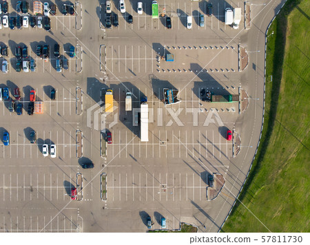 Image from above ground parking cars during 57811730