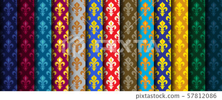 Royal Heraldic Lilies (Fleur de lis), Rich rolls. 57812086