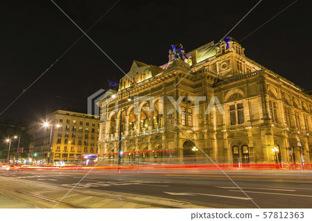 The Vienna State Opera illuminated in Vienna, Austria The Vienna State Opera illuminated in Vienna, Austria 57812363