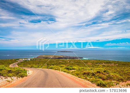 Cape Du Couedic road viewed towards Admirals Arch Cape Du Couedic road viewed towards Admirals Arch 57813696