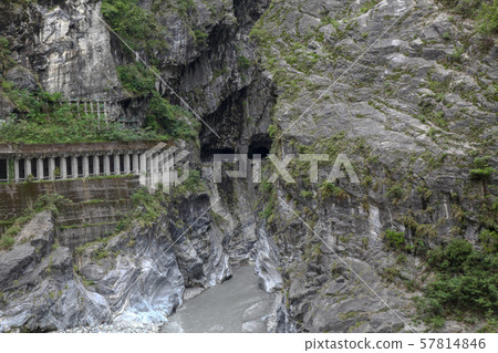 Dark river in taroko national park after rain Dark river in taroko national park after rain 57814846