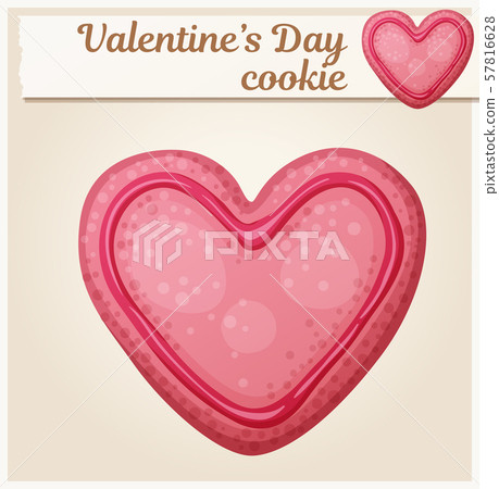 Pink Valentine day cookie illustration 57816628