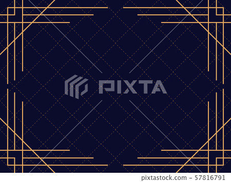 Art deco frame. Vintage linear border. Design 57816791