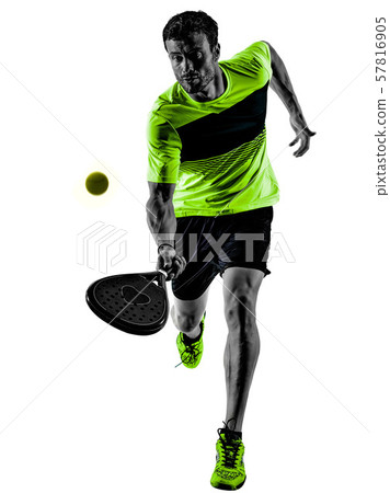 Padel tennis player man isolated white background 57816905