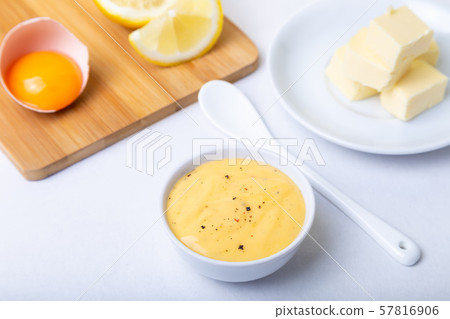 Homemade Hollandaise Sauce. Classic traditional sauce based on eggs. 57816906